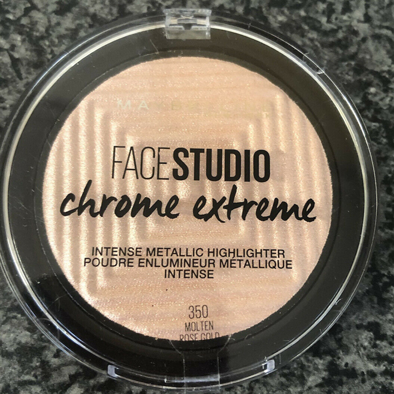 Maybelline Face Studio Chrome Extreme Highlighter 350 Molton Rose Gold X 3