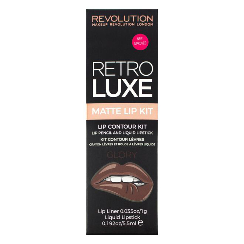 Revolution Retro Luxe Matte Lip Kit Glory X 3