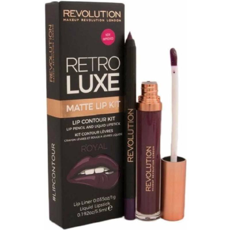 Revolution Retro Luxe Matte Lip Kit Royal X 3