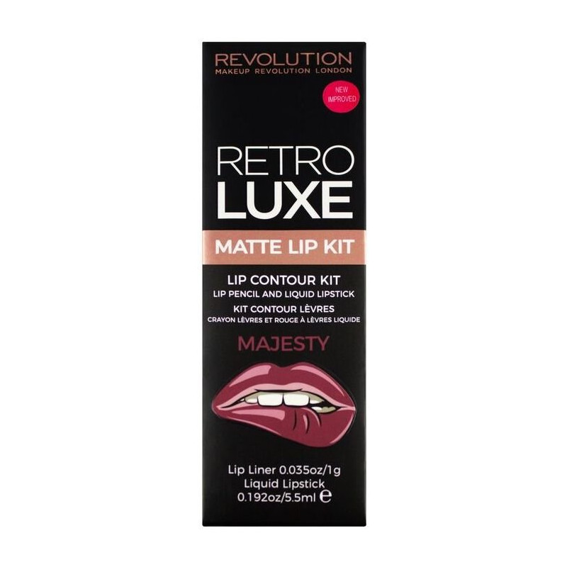 Revolution Retro Luxe Matte Lip Kit Majesty X 3