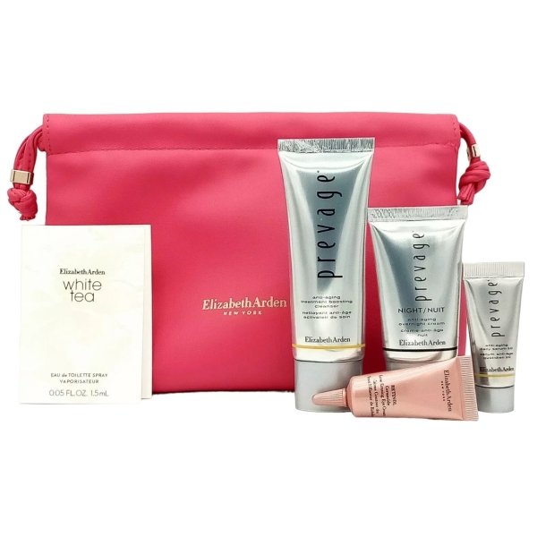 Elizabeth Arden Prevage 5Pc Piece Pink Gift Bag
